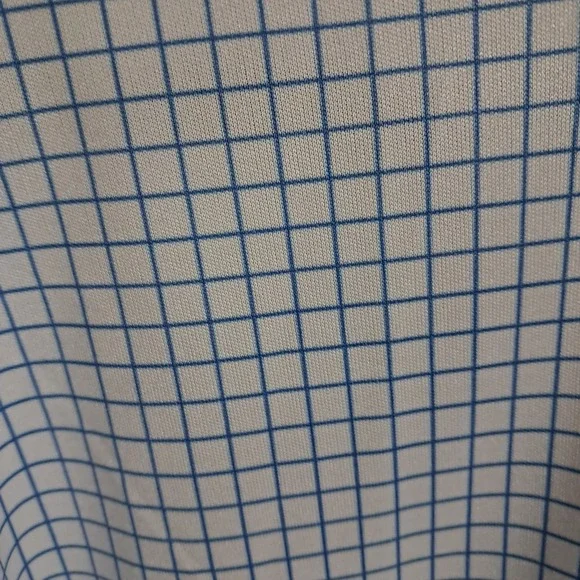 Collars & Co Mens Semi Spread Collar Polo Shirt XL Tall Thin Navy Check Office - Picture 12 of 15